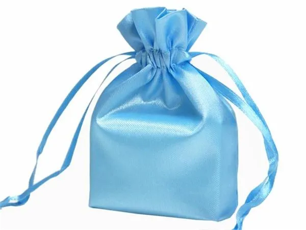 3X4 Blue Elegant Satin Bags - 12 pcs