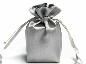 6x9 Silver Elegant Satin Bags - 12 pcs