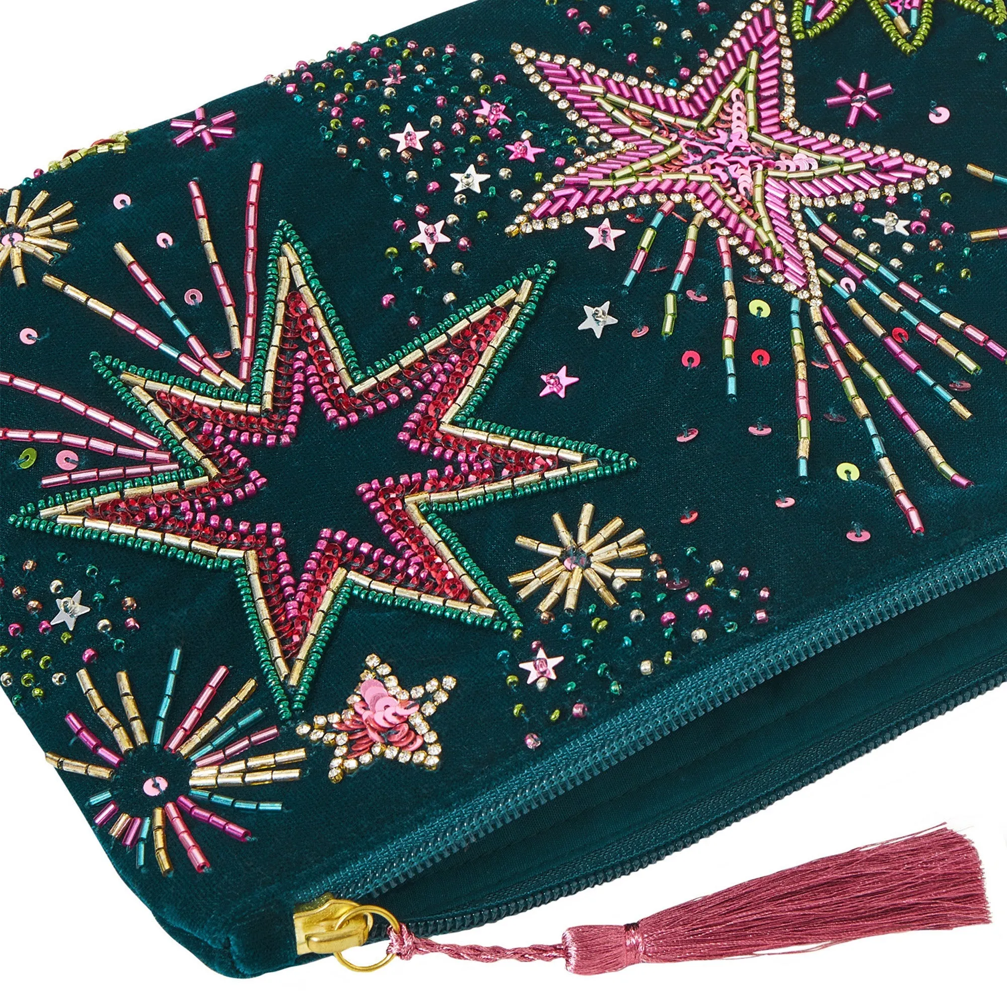 Accessorize London Women's Multi Large Embellished Star Pouch