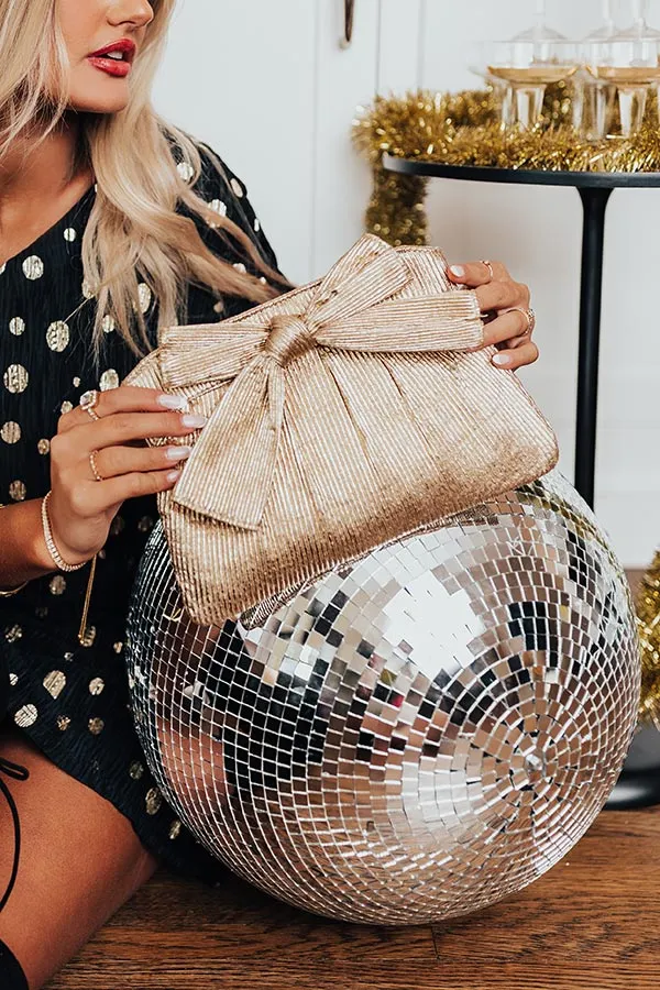 All The Glamour Clutch In Gold