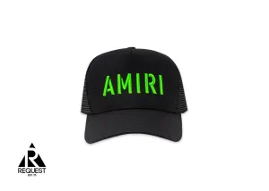 Amiri Arts Stencil Trucker Hat Black/Lime