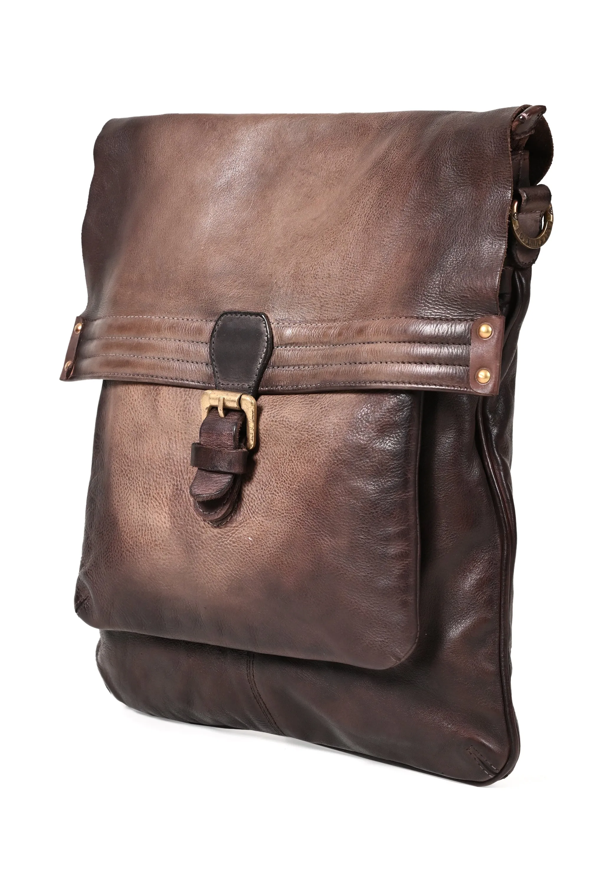 Art N Vintage Nathan: Brown Real Leather Crossbody Bag