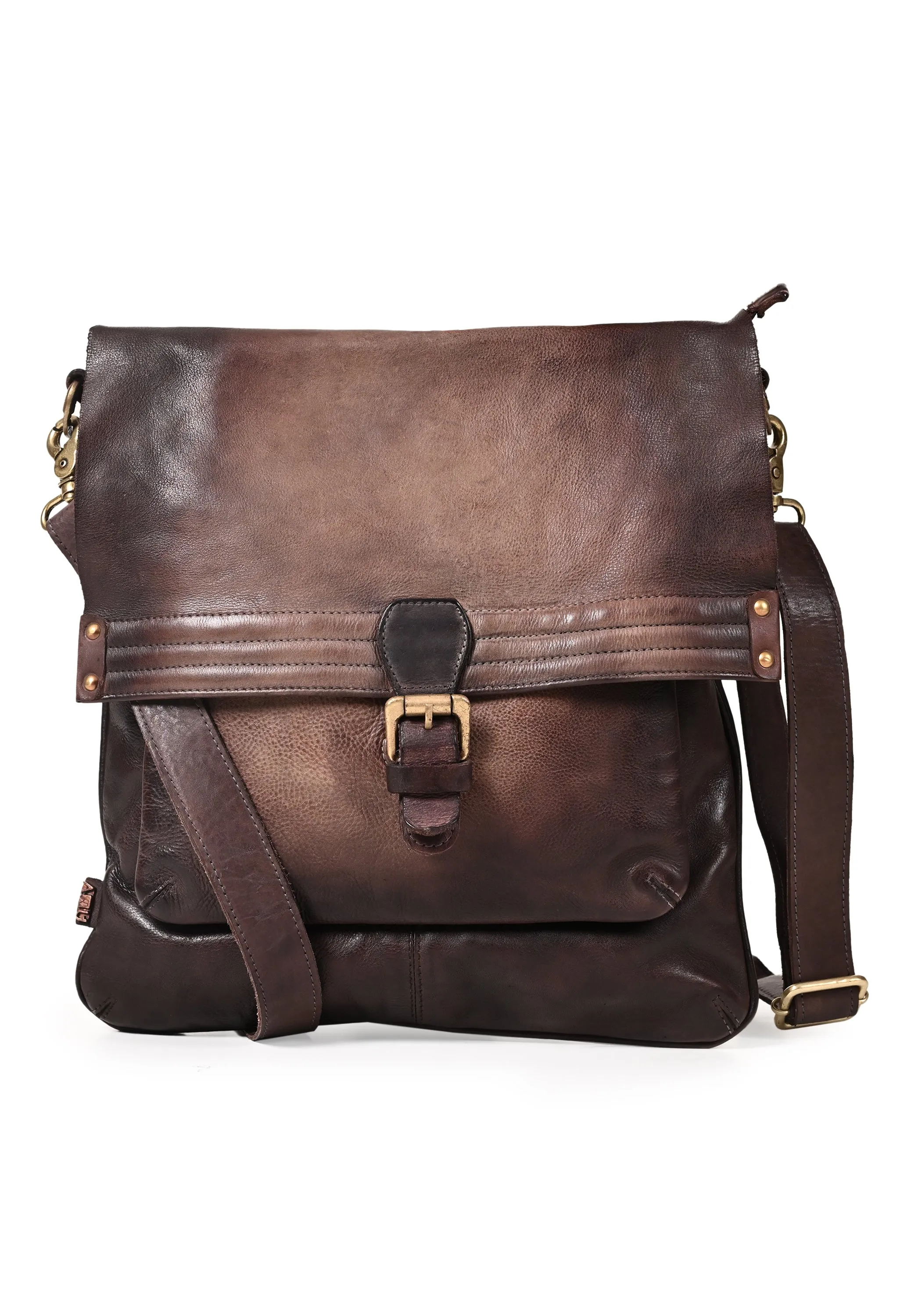 Art N Vintage Nathan: Brown Real Leather Crossbody Bag