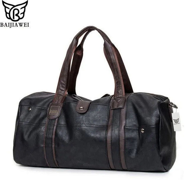 BAIJIAWEI New Arrival Oil Wax Leather Handbags For Men Large-Capacity Portable Shoulder Bags Men's Casual Travel Bags Package