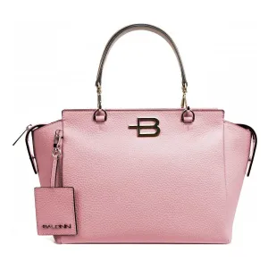 Baldinini Trend Chic Pink Textured Calfskin Handbag