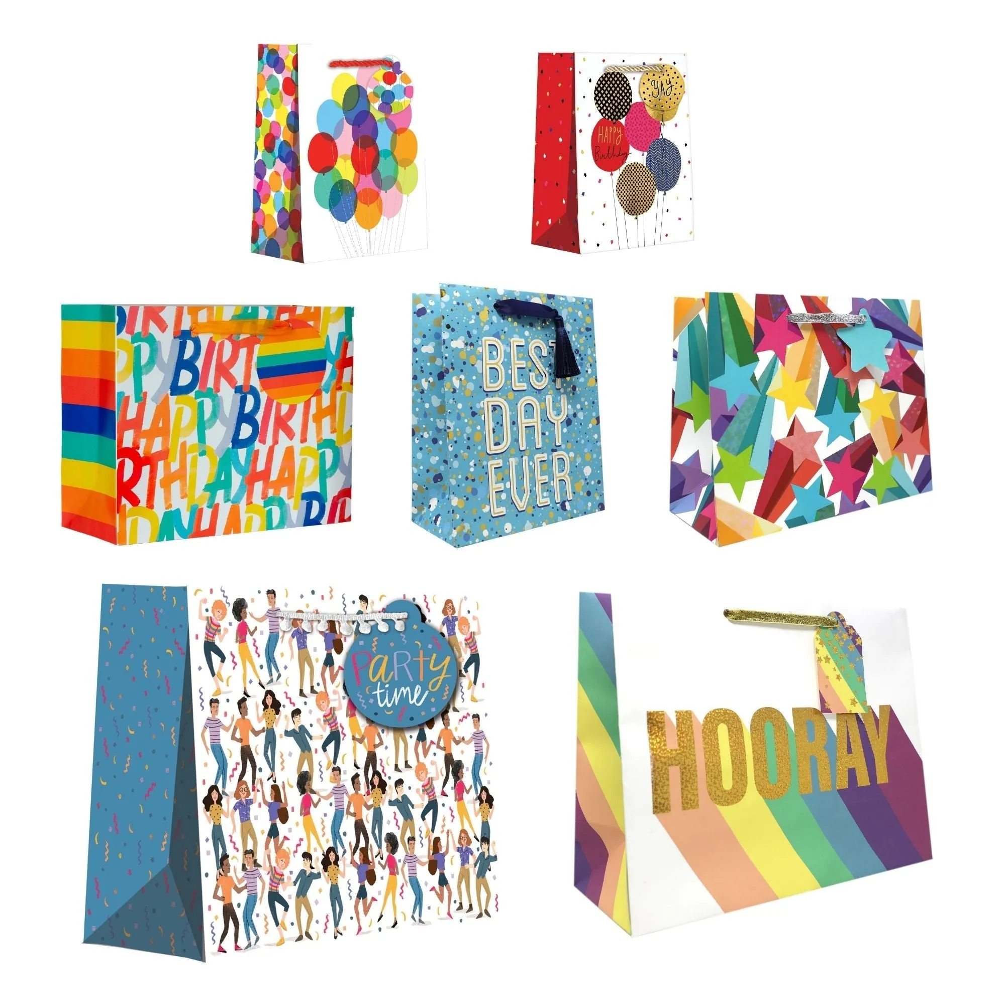 Birthday Gift Bag Bundle, 7-Count