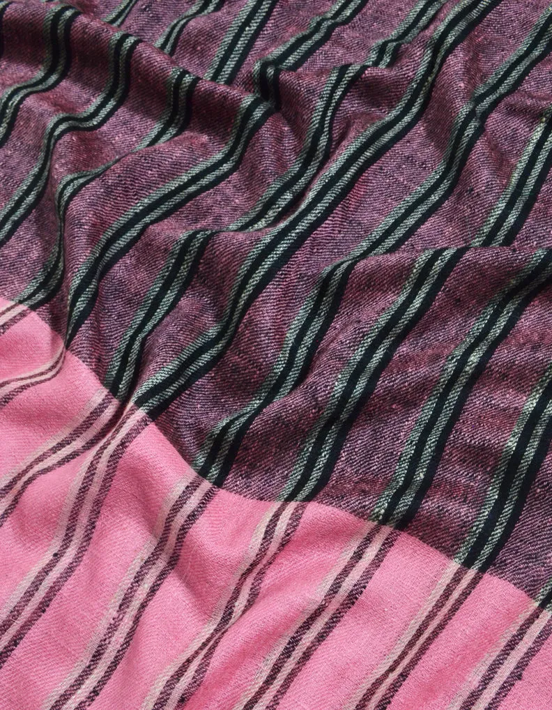 Black & Pink Pattern Pashmina Stole 5593