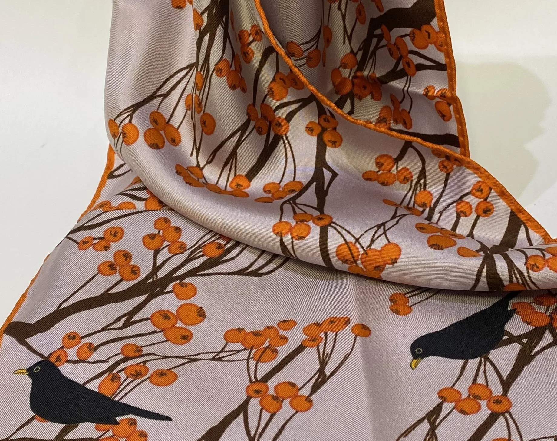 'Blackbird' Silk Scarf by Faye Stevens