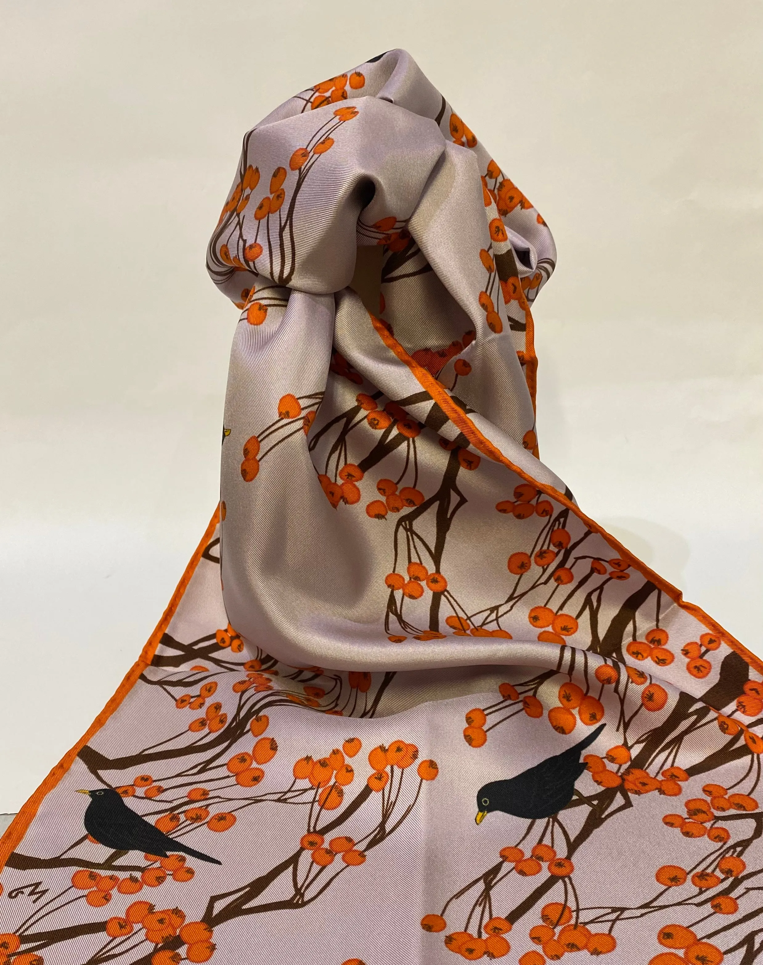 'Blackbird' Silk Scarf by Faye Stevens