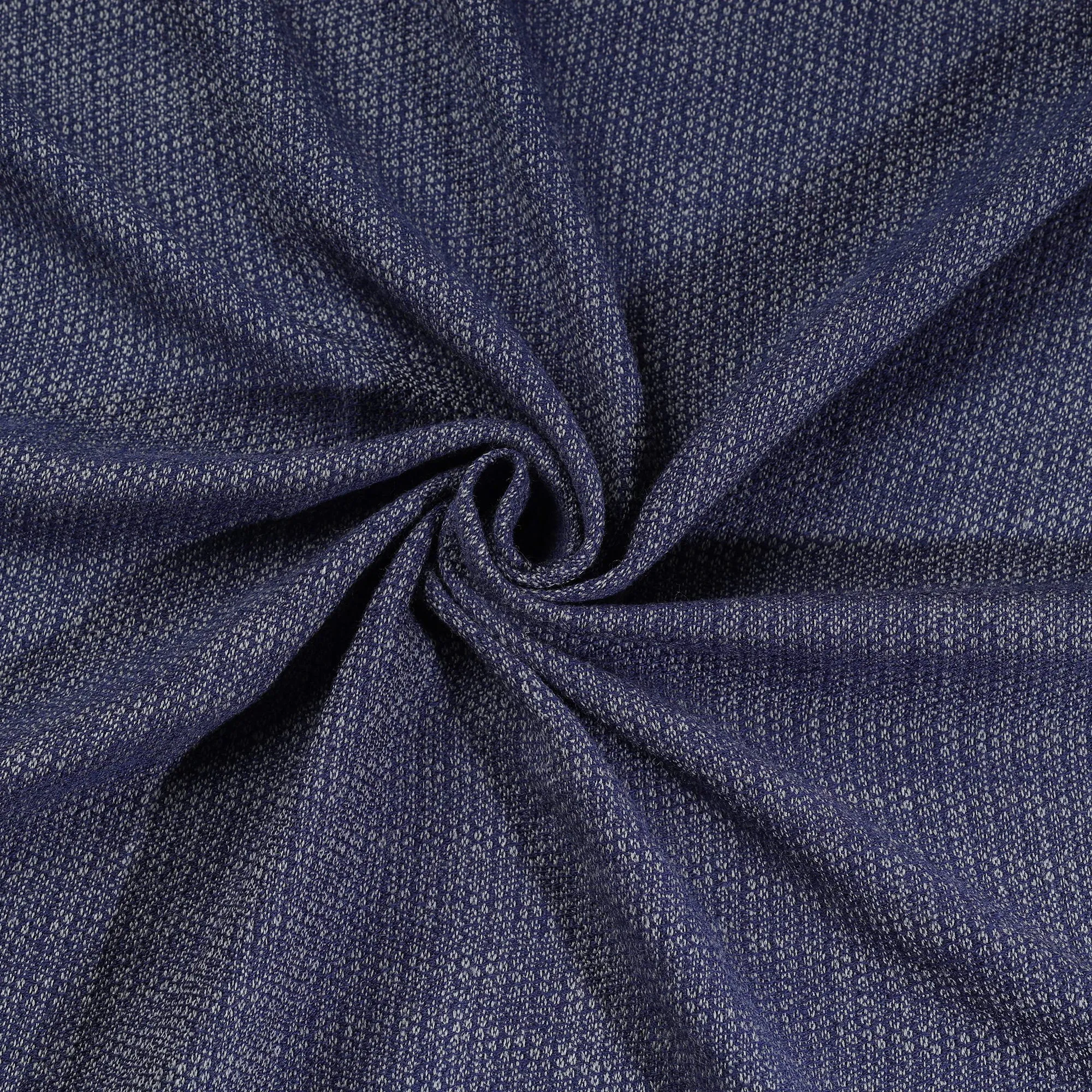 Blue - Kumaun Handwoven Pure Merino Woolen Fabric 06