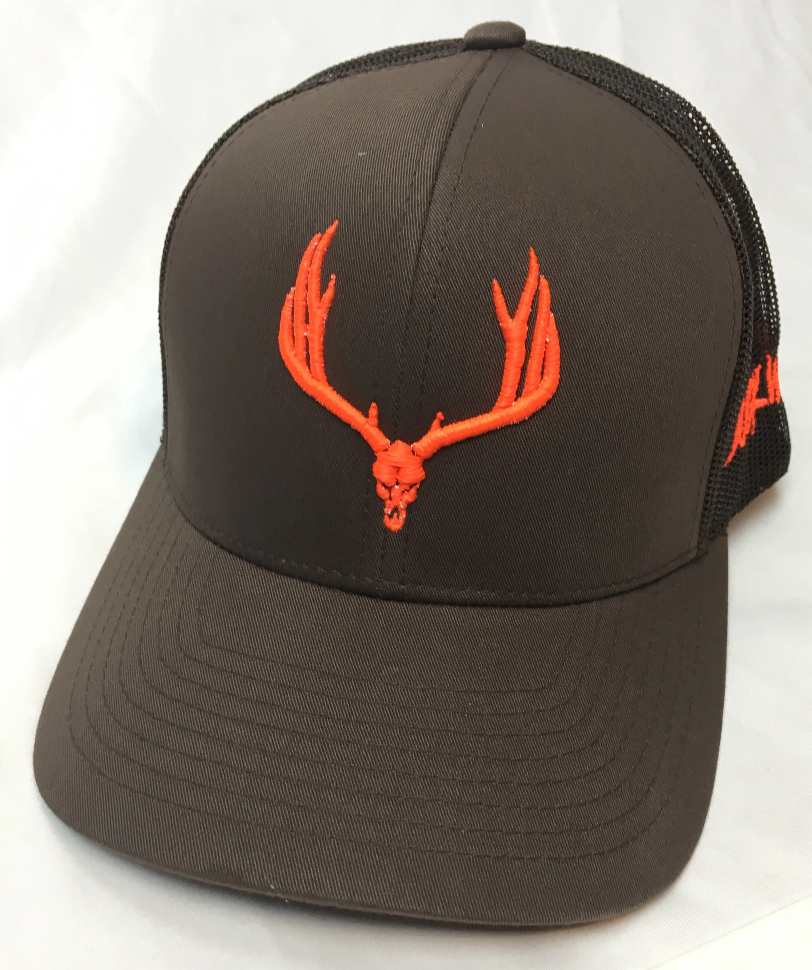 Buck Wild Muley Logo on Brown With Neon Orange Snap Back Hat