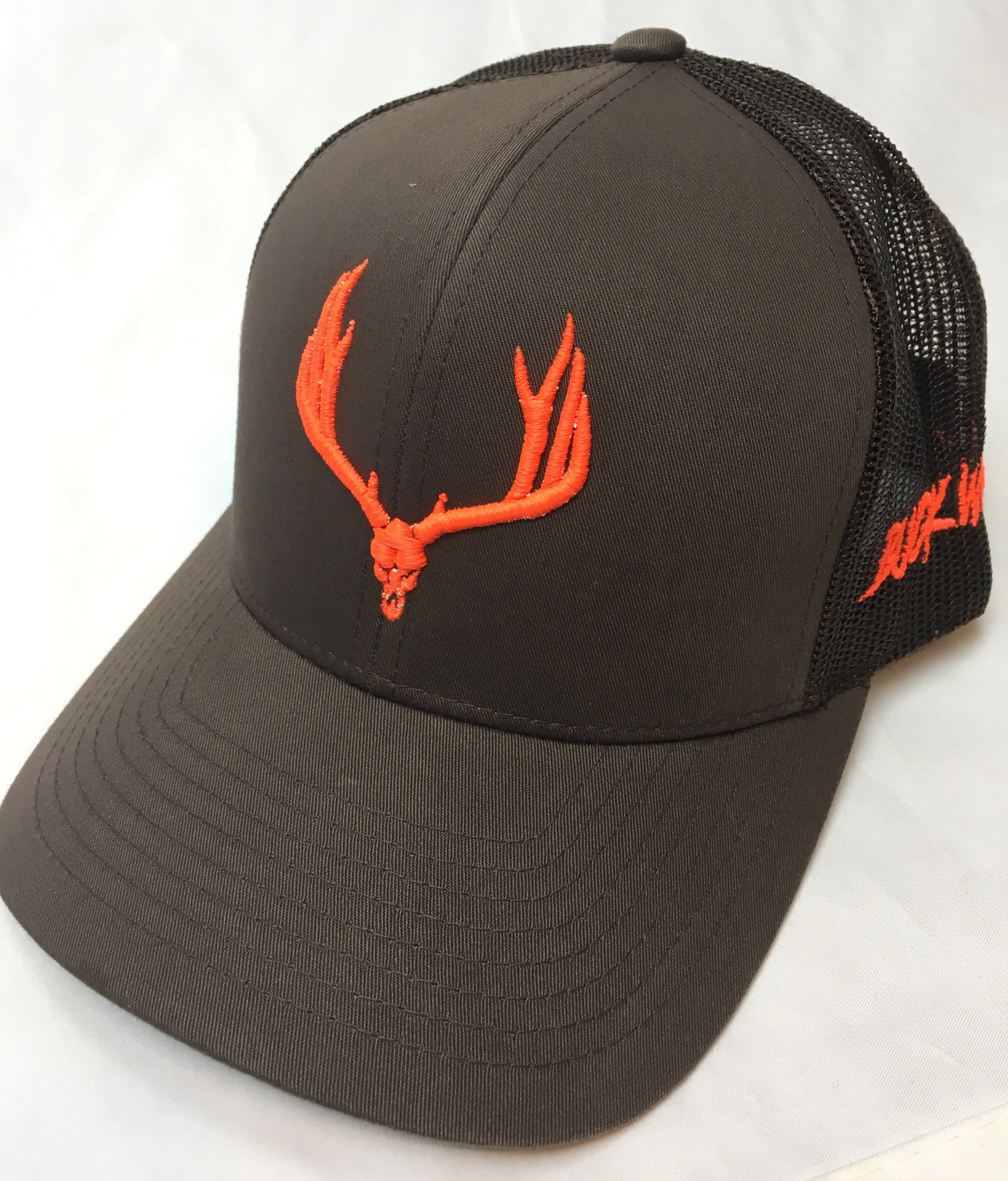 Buck Wild Muley Logo on Brown With Neon Orange Snap Back Hat