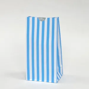 Candy Striped Party Bags Blue (10 Pack)