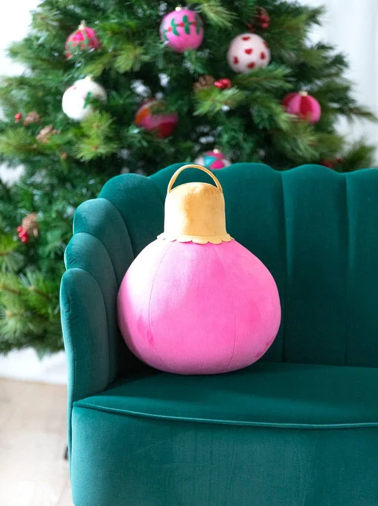 Champagne Bauble Ornament Pillow