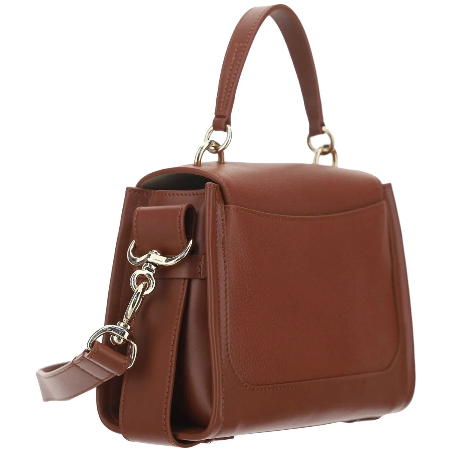 Chloé Elegant Sepia Brown Calfskin Shoulder Handbag