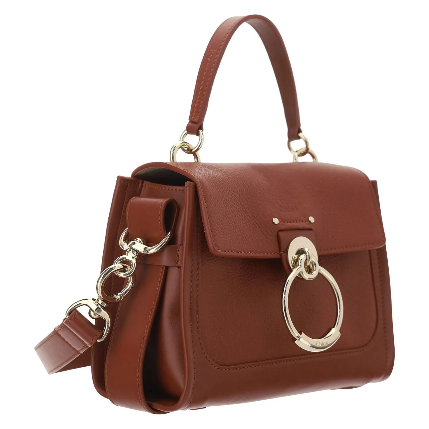 Chloé Elegant Sepia Brown Calfskin Shoulder Handbag