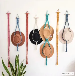 classic Macrame Hat Holder, Wall Mounted Hat Display Rack