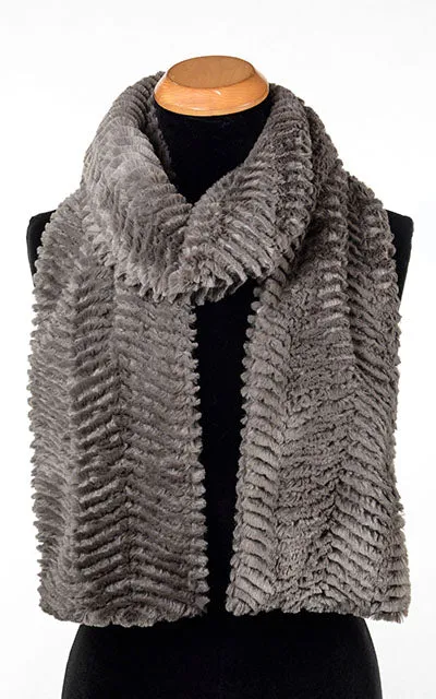 Classic Scarf - Chevron Faux Fur in Gray (Limited Availability)