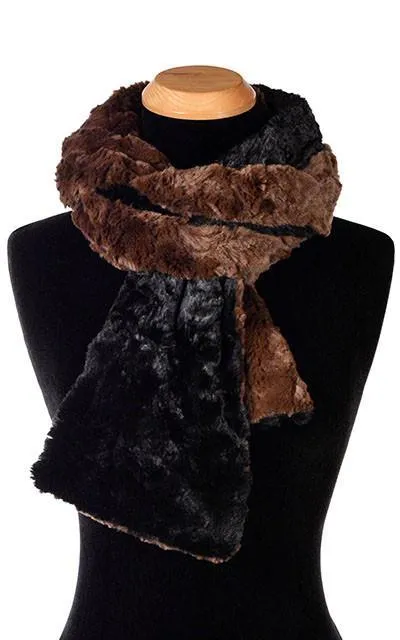 Classic Scarf - Two-Tone, Cuddly Faux Fur in Black Combinations