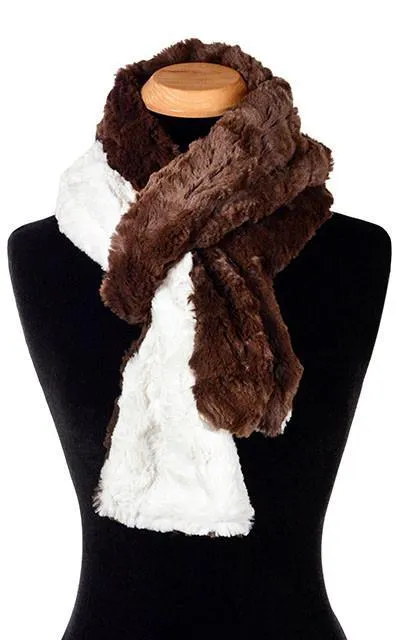 Classic Scarf - Two-Tone, Cuddly Faux Fur in Ivory Combinations