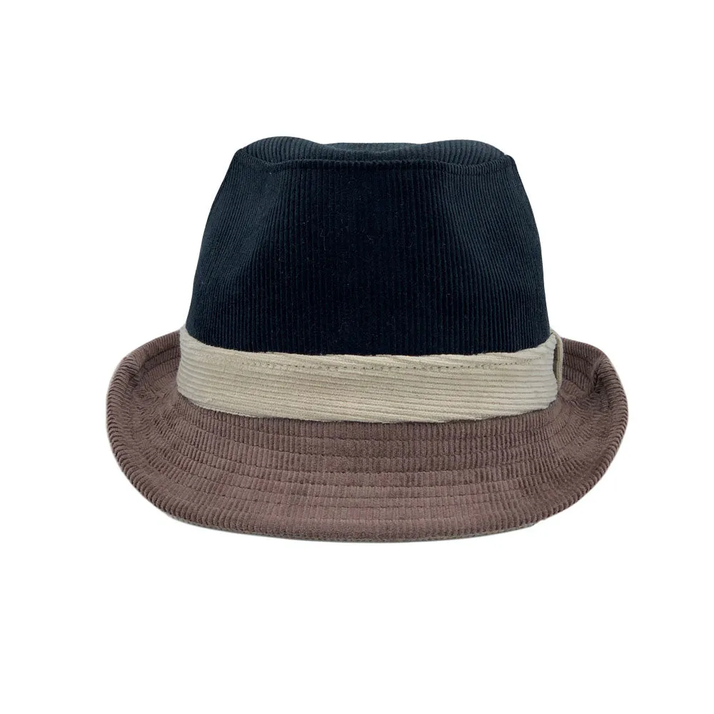 Corduroy Fedora Hat Band Trilby Soft Winter Short Brim Cap LD61542