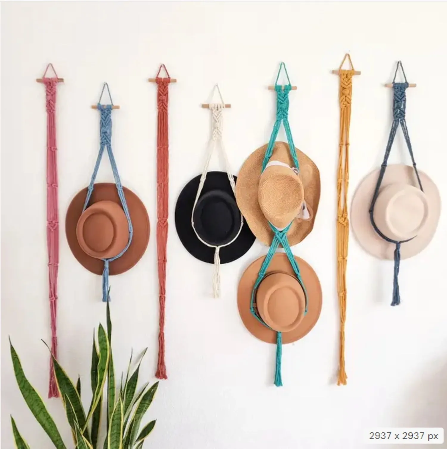 cozy Macrame Hat Holder, Wall Mounted Hat Display Rack