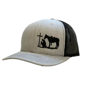 Dally Up Men's Grey Heather Cowboy Praying Cap