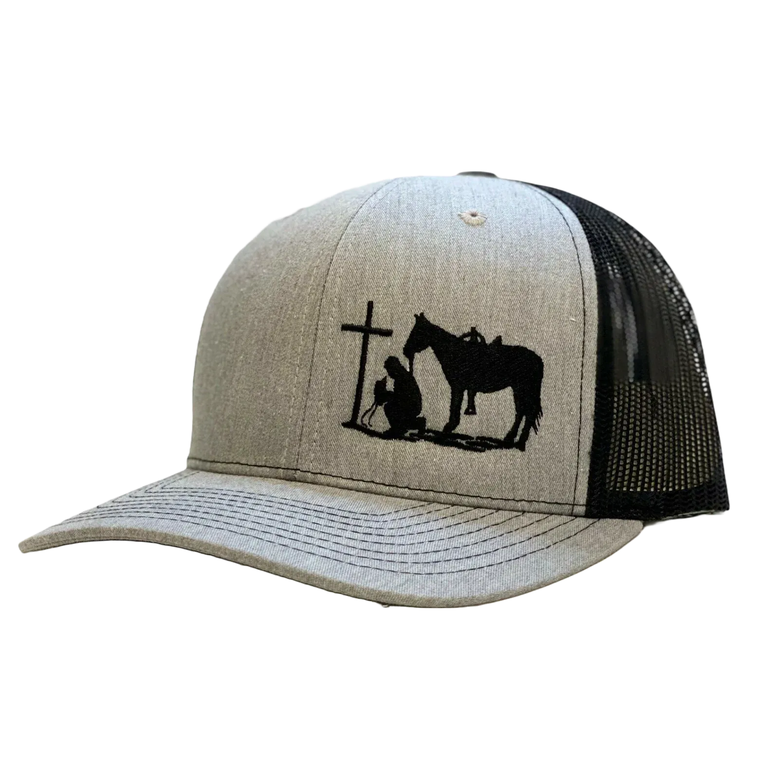 Dally Up Men's Grey Heather Cowboy Praying Cap