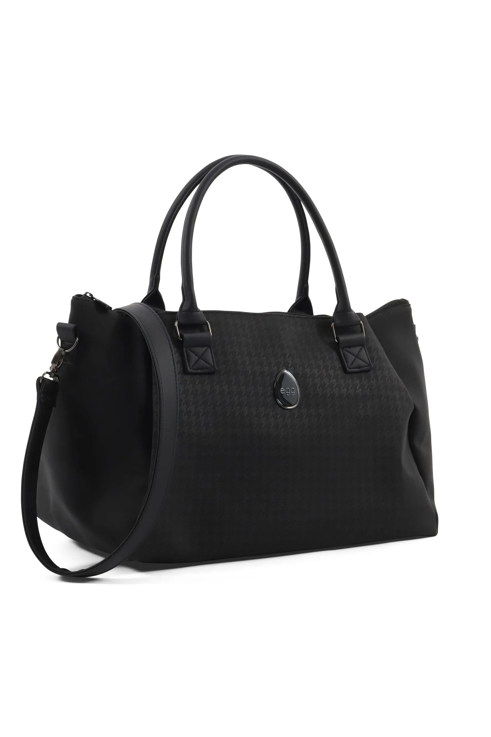 Egg 3 Overnight Bag Houndstooth Black