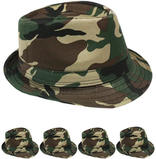 fedora hat - camouflage color Case of 72