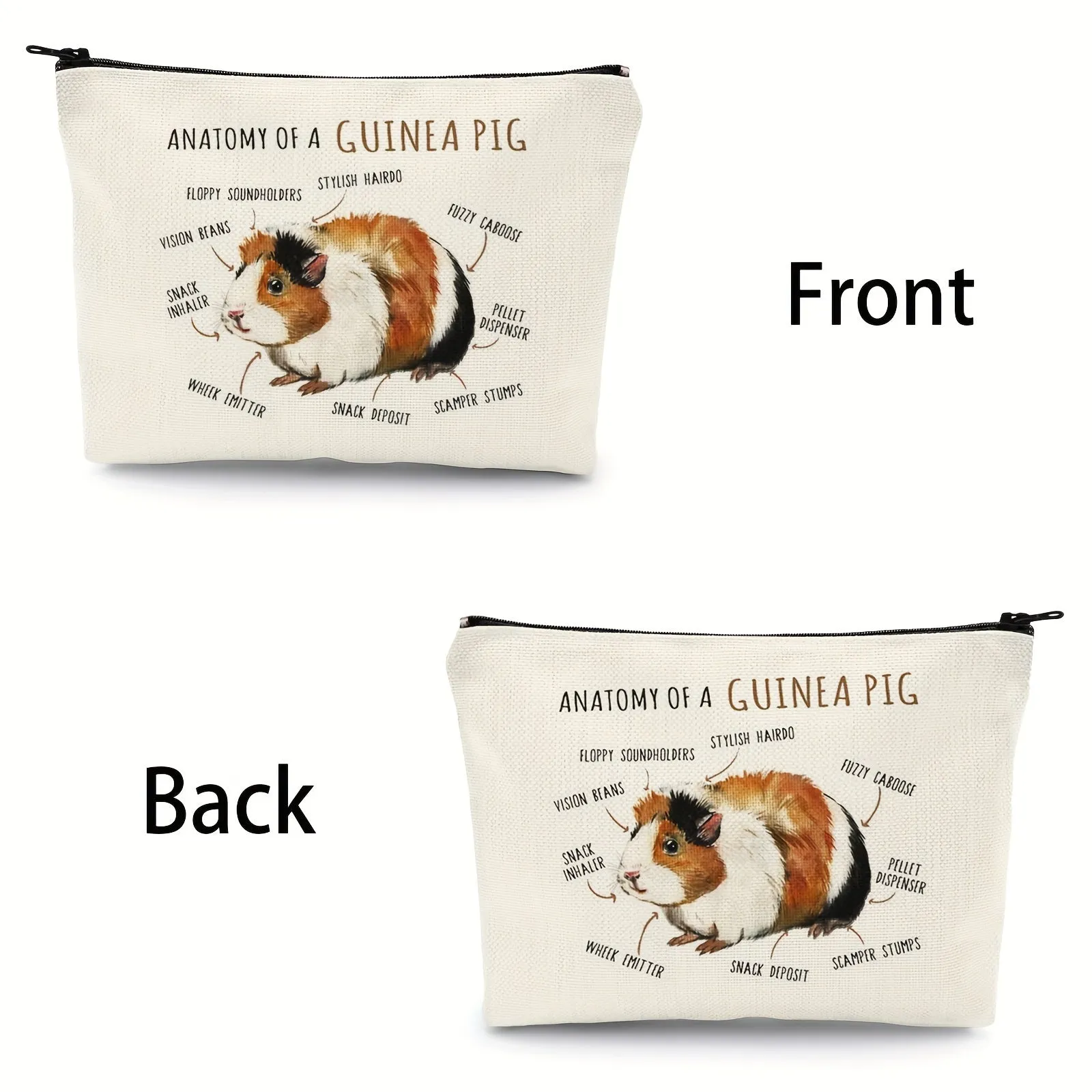 Guinea Pig Zipper Pouch Cute and Functional Travel Toiletry Case