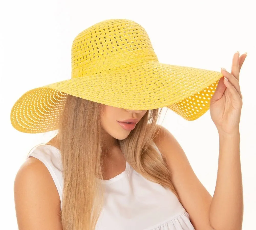 H3082 Hollow Out Straw Beach Summer Hat