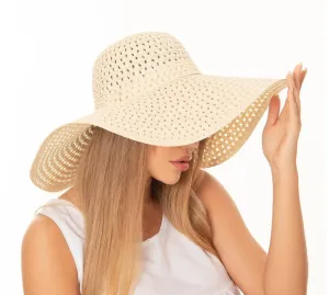 H3082 Hollow Out Straw Beach Summer Hat