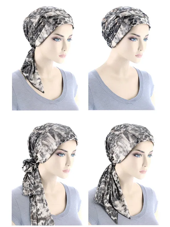 Head Wrap Scarf Leopard Brown