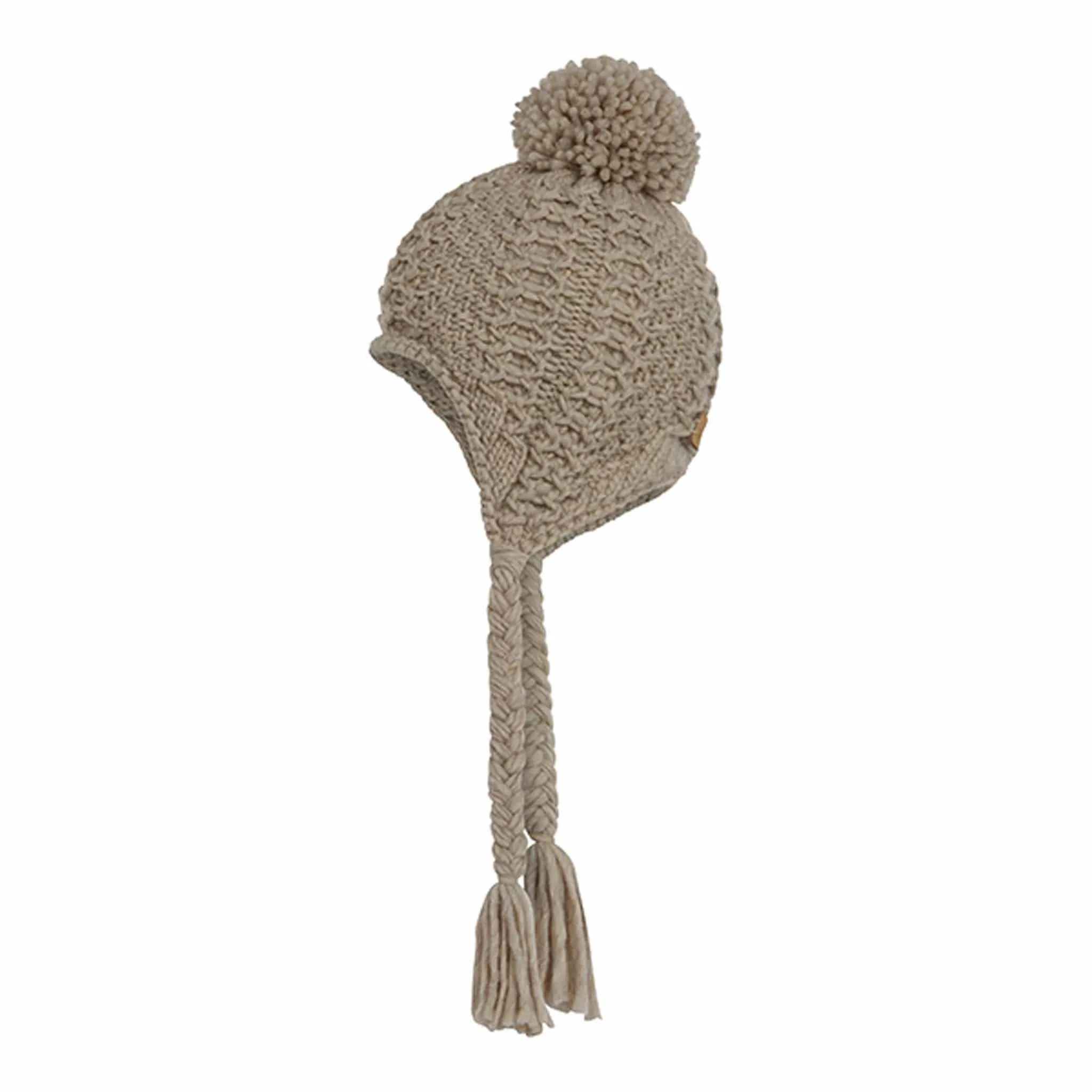 Honeycomb Knit Pom Pom Trapper Hat