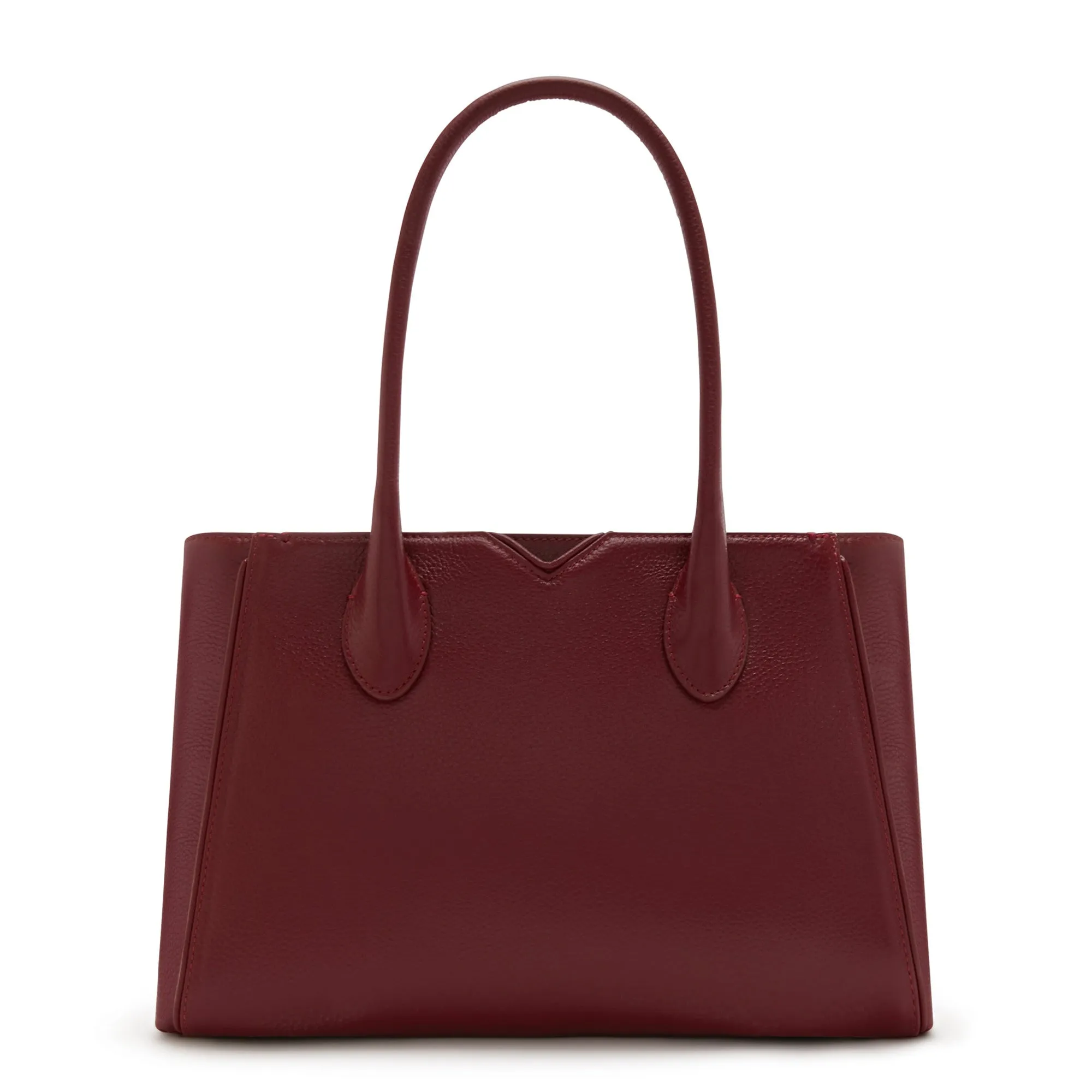 Honoré Cloe Midi bordeaux red calfskin leather handbag