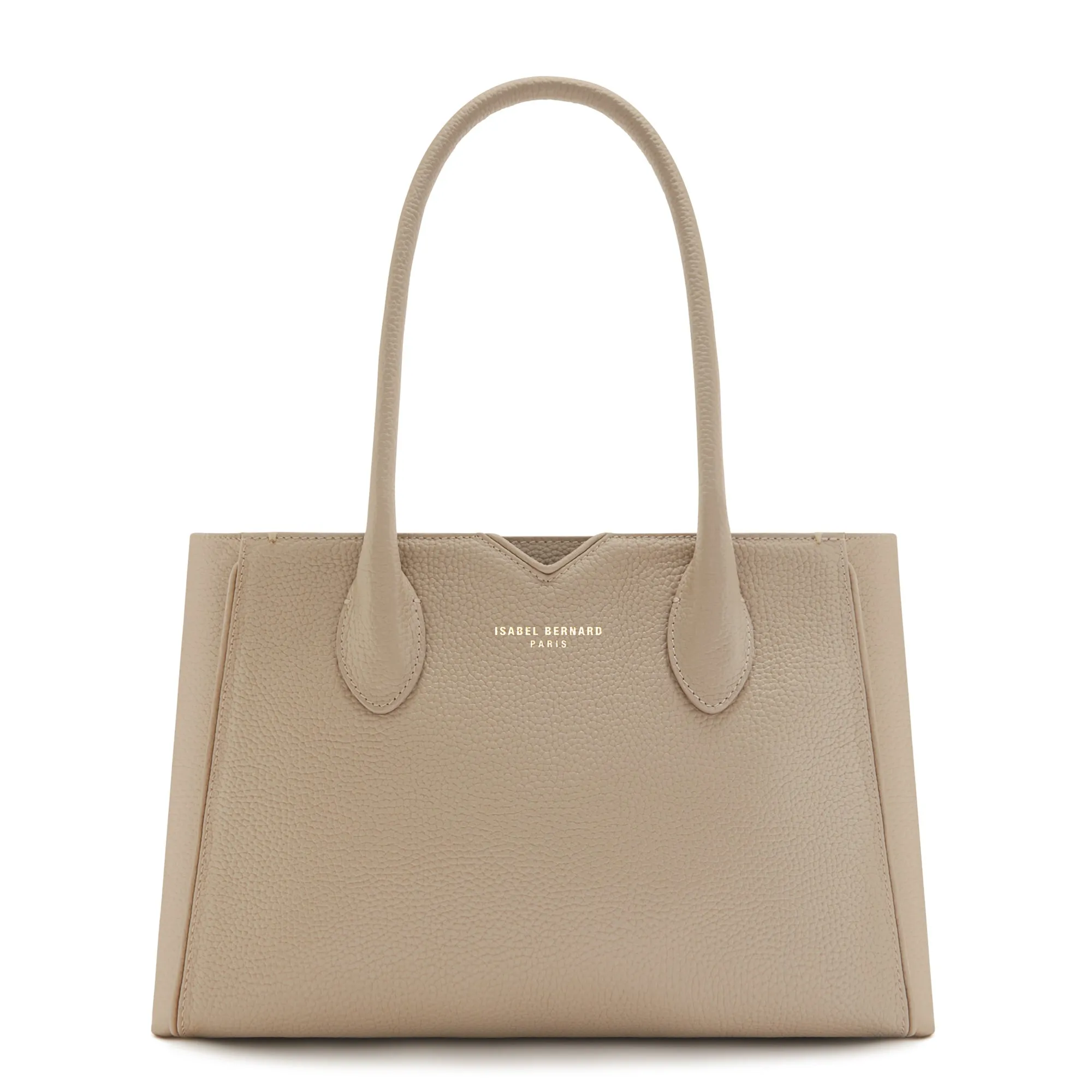 Honoré Cloe Midi taupe calfskin leather handbag