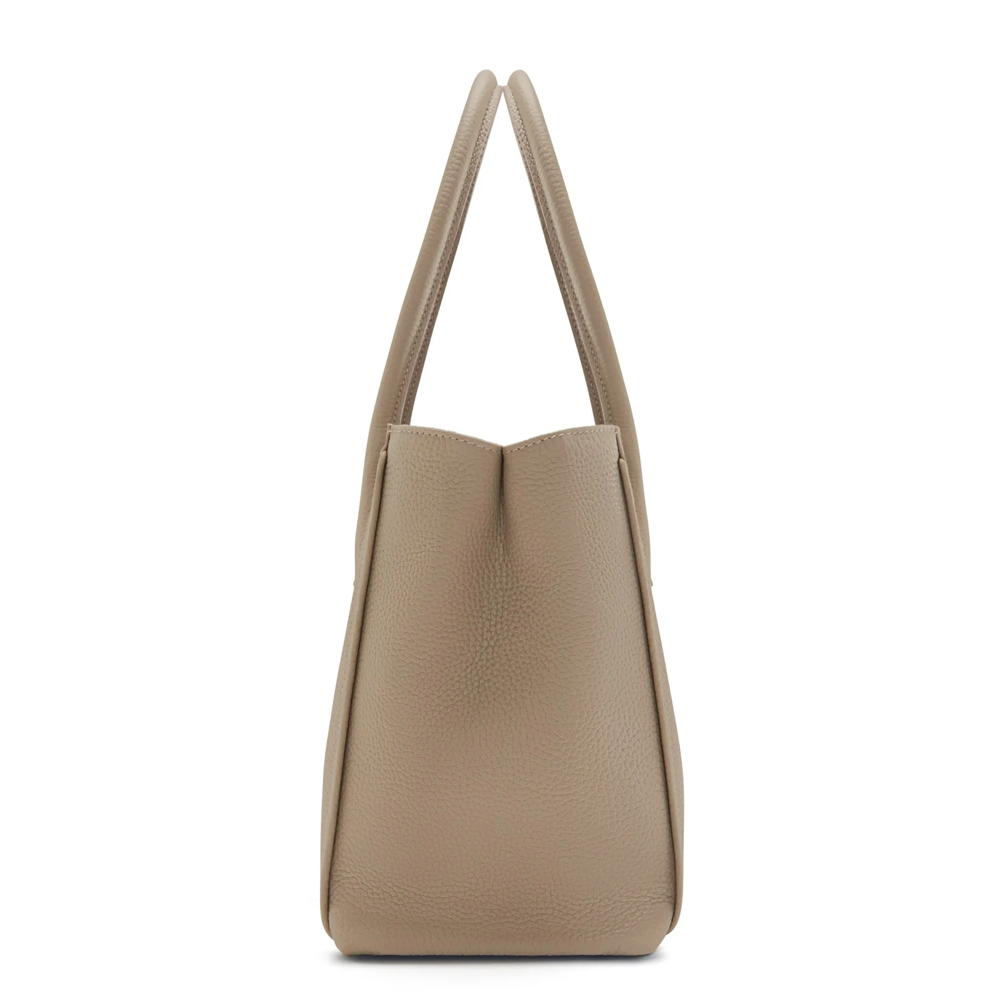 Honoré Cloe Midi taupe calfskin leather handbag