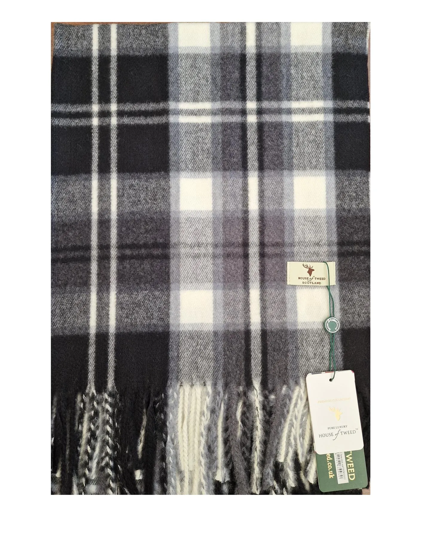 House Of Tweed Scarf Neck Wrap Super Soft Tartan Check Scotland