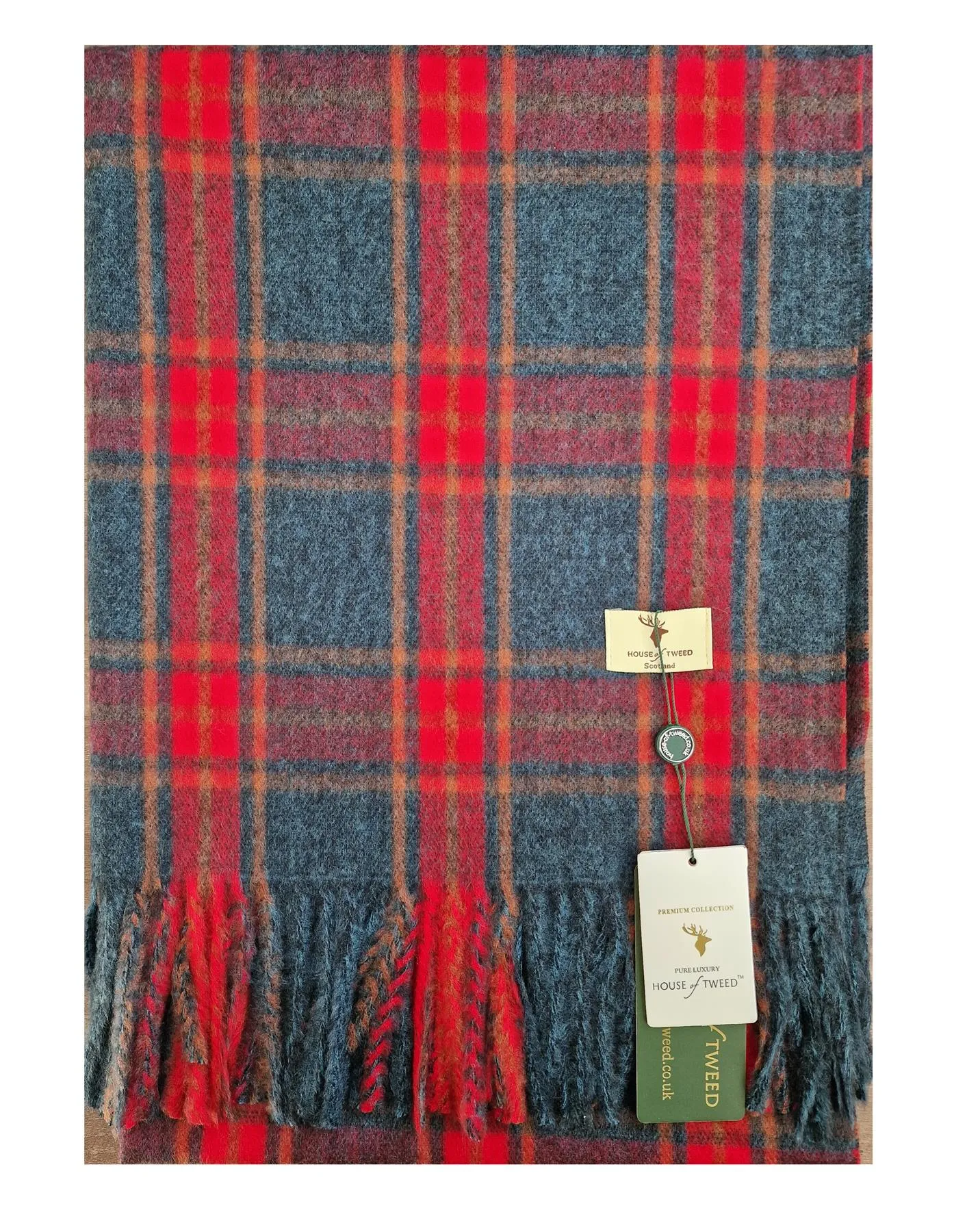 House Of Tweed Scarf Neck Wrap Super Soft Tartan Check Scotland