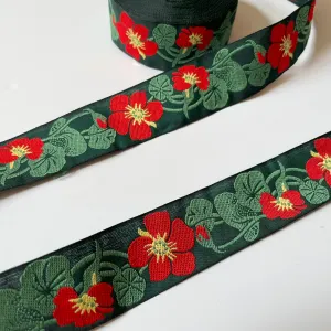 Kafka Ribbon : Nasturiums - Red