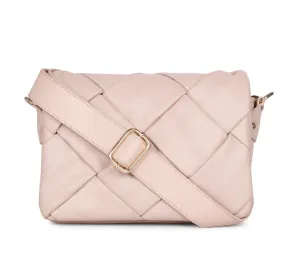 Kate Pink Blush Leather handcrafted Cross Body Sling Bags