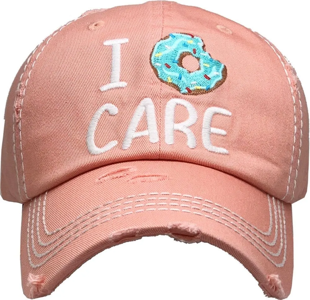 KBV1360 "I Don't Care" Vintage Washed Baseball Cap