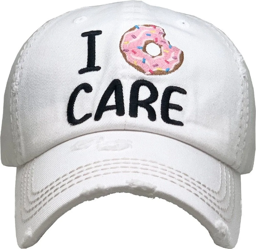 KBV1360 "I Don't Care" Vintage Washed Baseball Cap