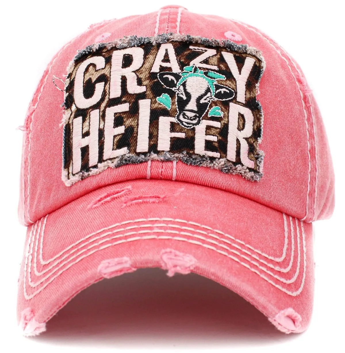 KBV1412 "Crazy Heifer" Vintage Distressed Cotton Cap