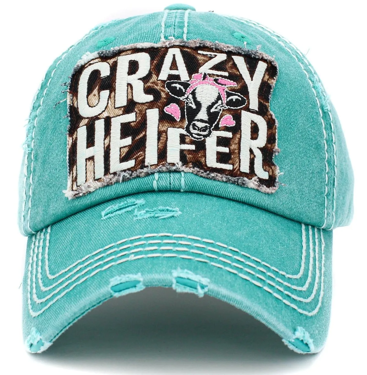 KBV1412 "Crazy Heifer" Vintage Distressed Cotton Cap