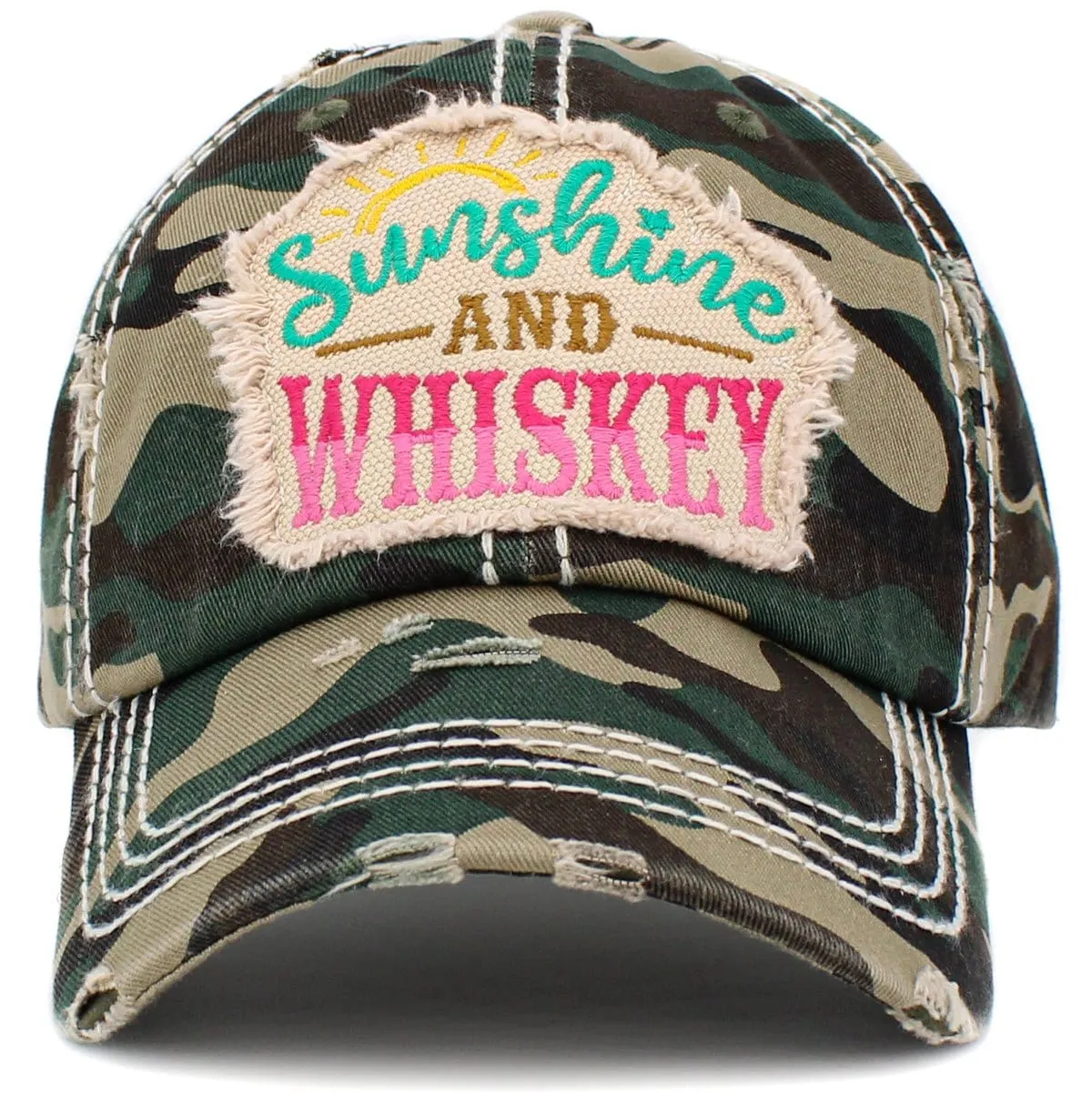 KBV1420 "Sunshine and Whiskey" Vintage Washed Ball Cap