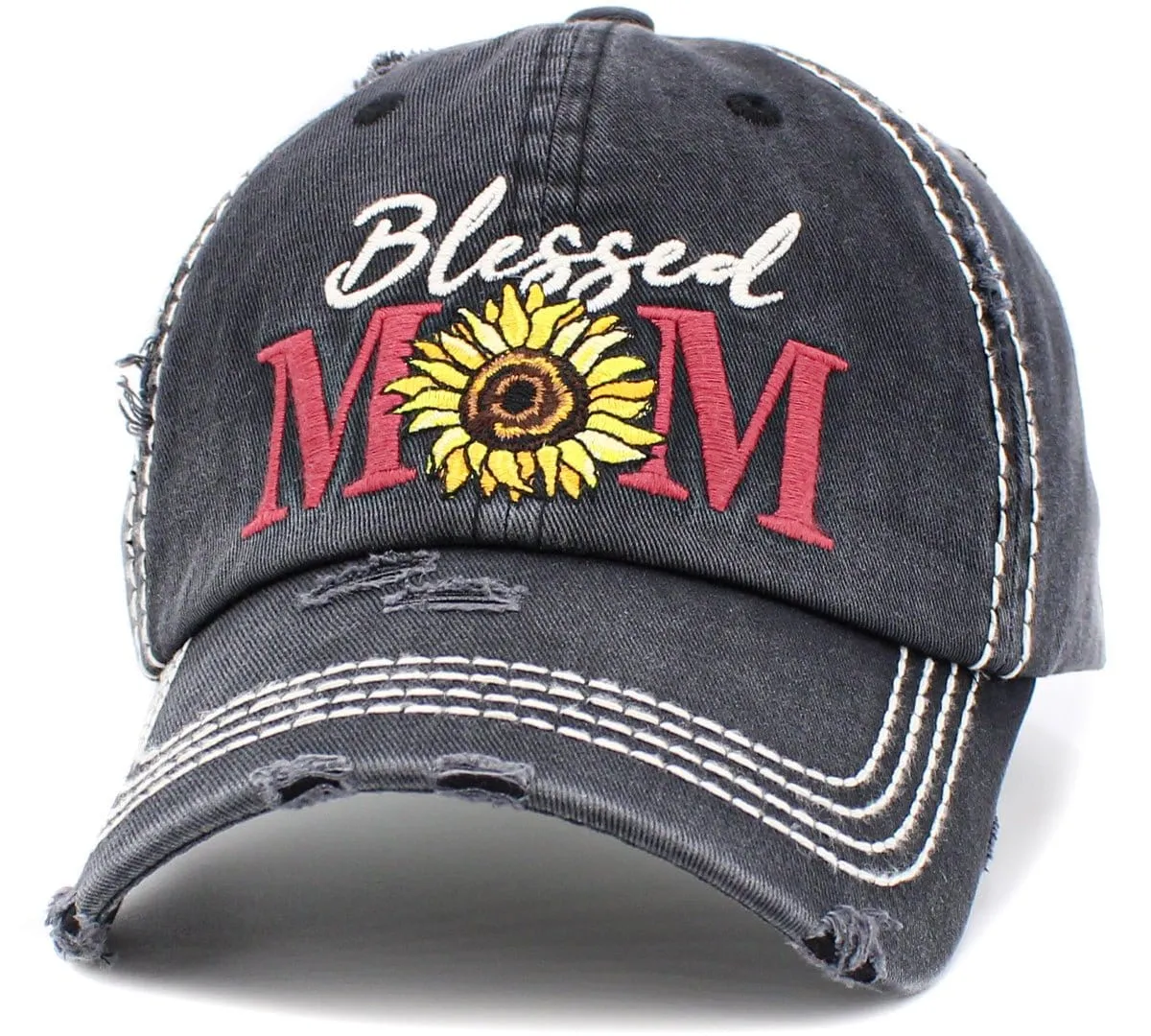 KBV1425 "Blessed Mom" Vintage Washed Baseball Cap