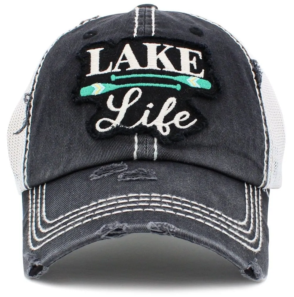 KBV1428 "Lake Life" Vintage Distressed Cotton Cap