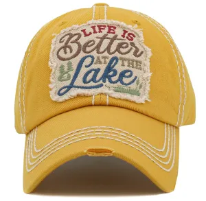 KBV1485'Life is Better on the Lake  '  Washed Vintage Ballcap